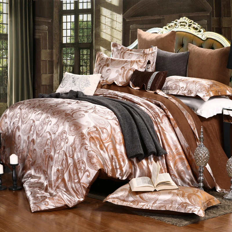 Роскошные комплекты постельного белья жаккард queen/King size Пододеяльник Набор