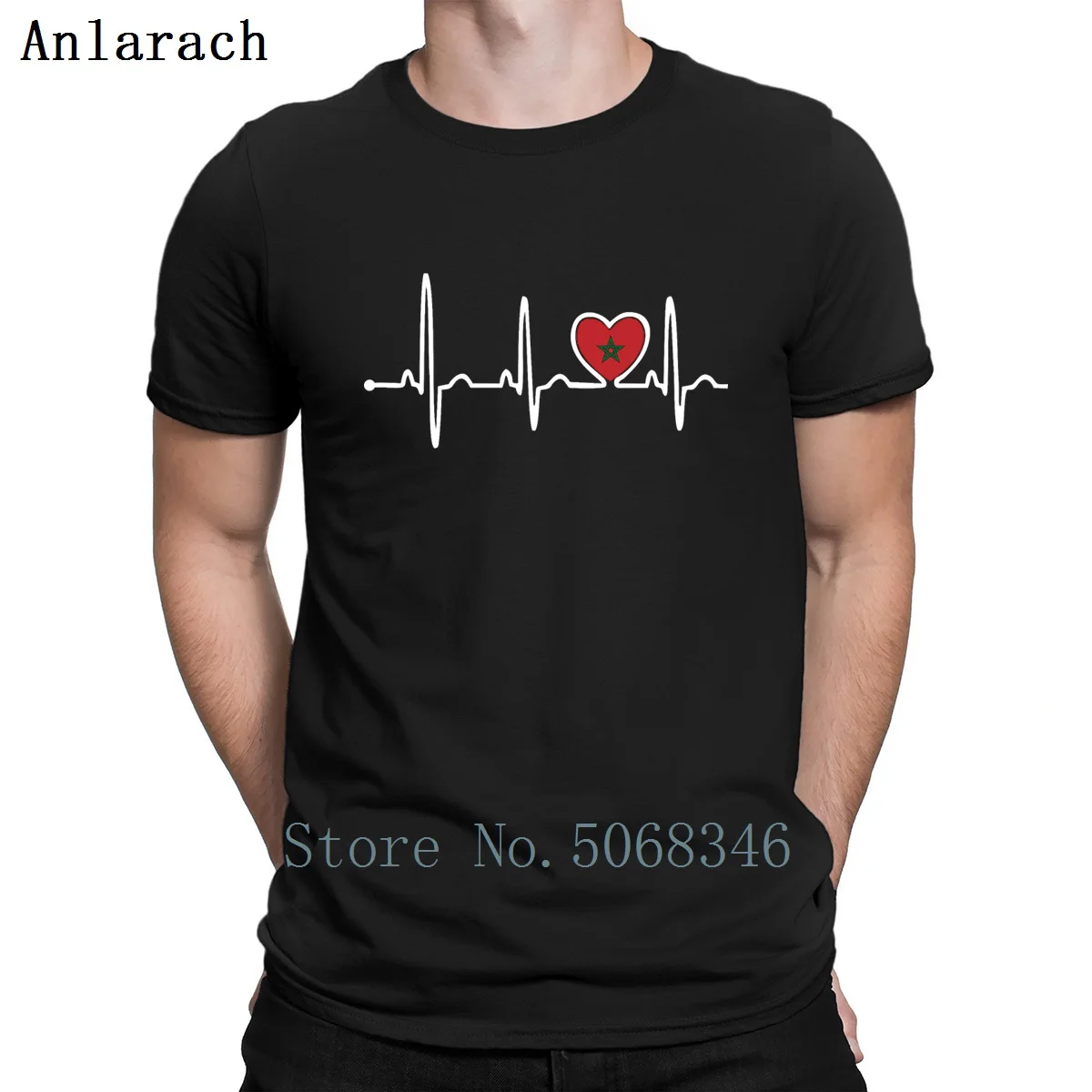 Новинка футболка с изображением флага Марокко надписью Heartbeat Pride повседневный