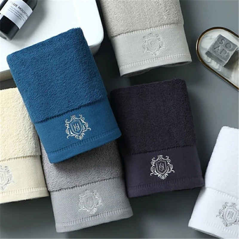 Банное полотенце из чистого хлопка с вышивкой для взрослых мужчин и женщин
