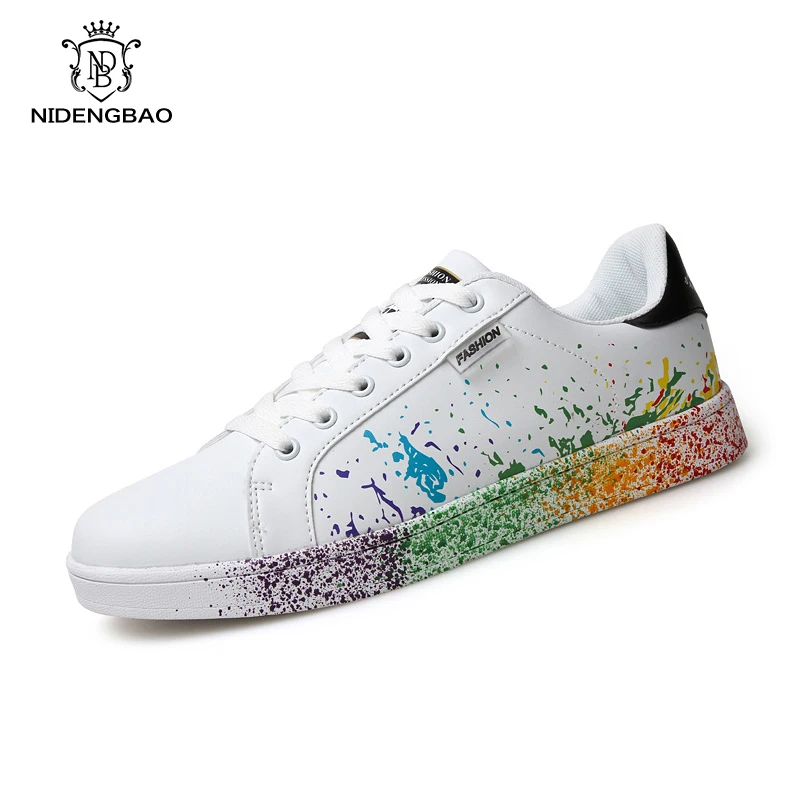 

Ботинки мужские разноцветные, чернильная струйная подошва, большой размер размера плюс, 35- 45, 46, белые