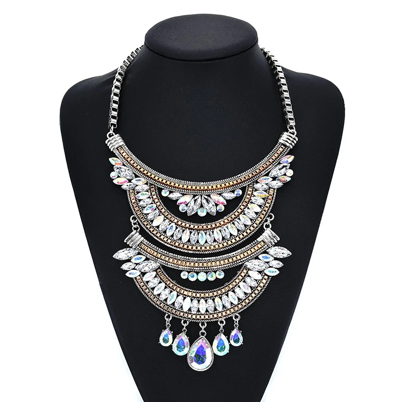 Новые женские очаровательные модные украшения с кристаллами эффектное Ожерелье