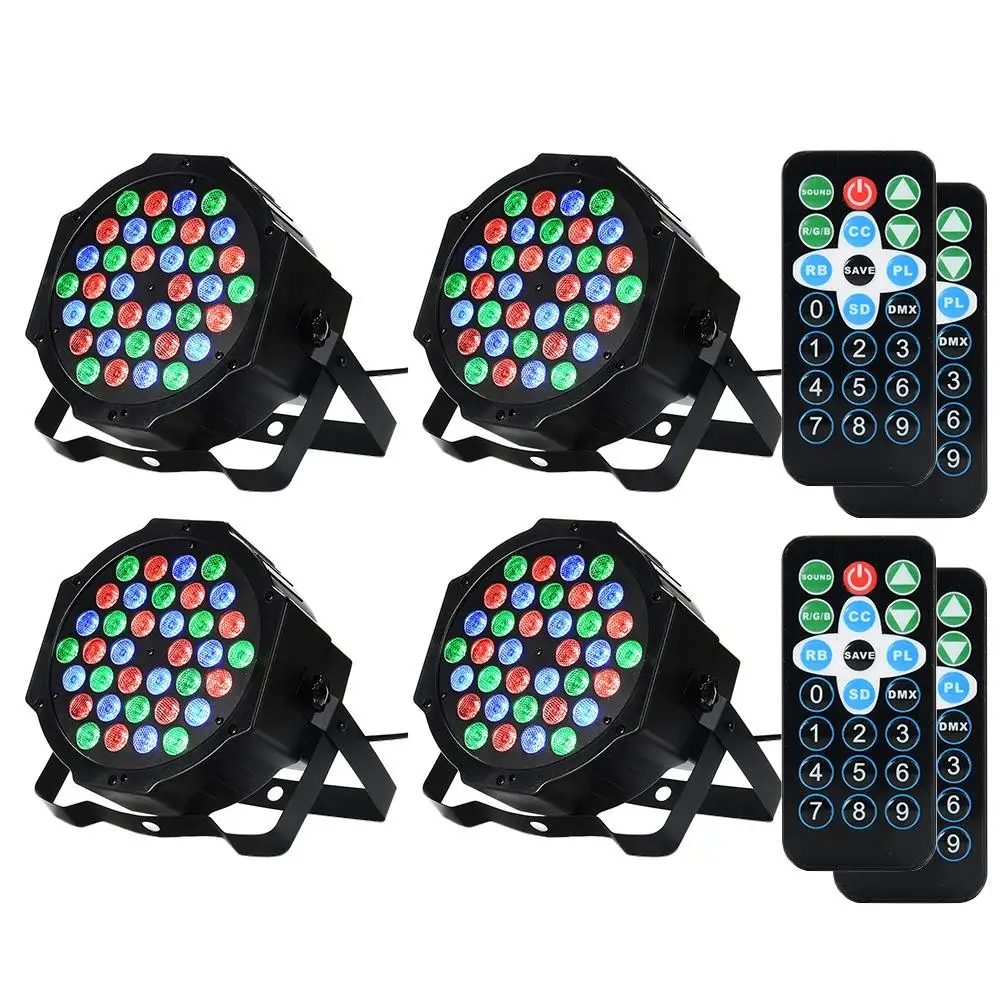 SOL светодиодный 4 упакованы 36 Par огни RGB красочные 7 режимов освещения сцены гибкие