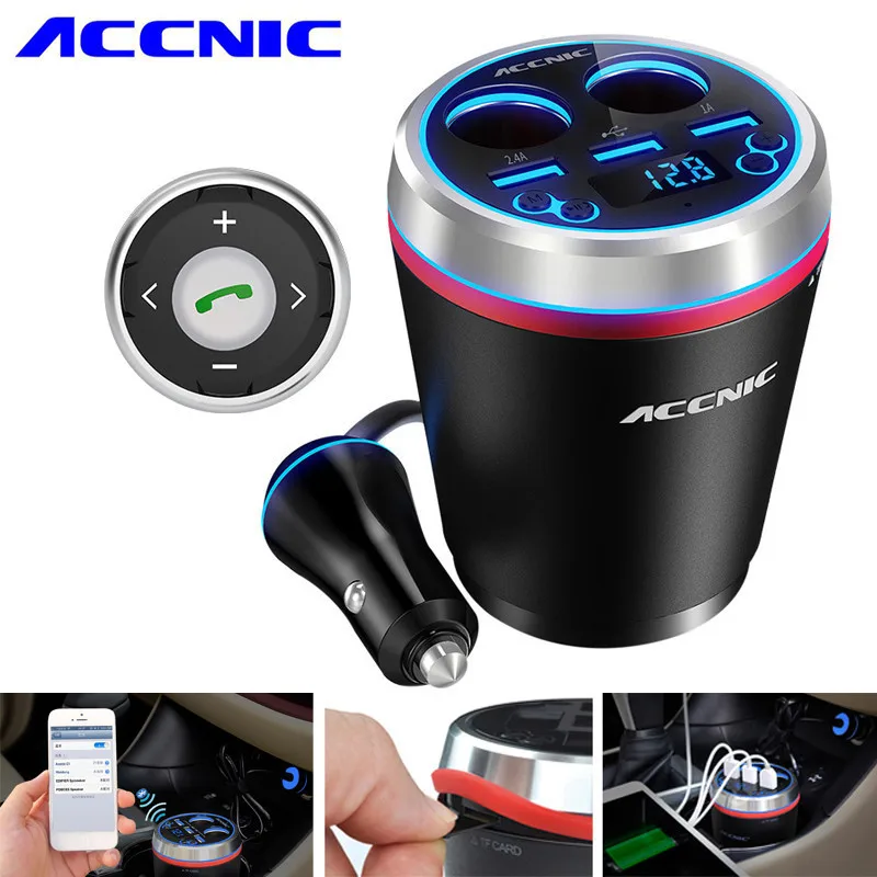 Автомобильный FM передатчик Accnic C1 3 с USB прикуриватель mp3 плеер адаптер гарнитура