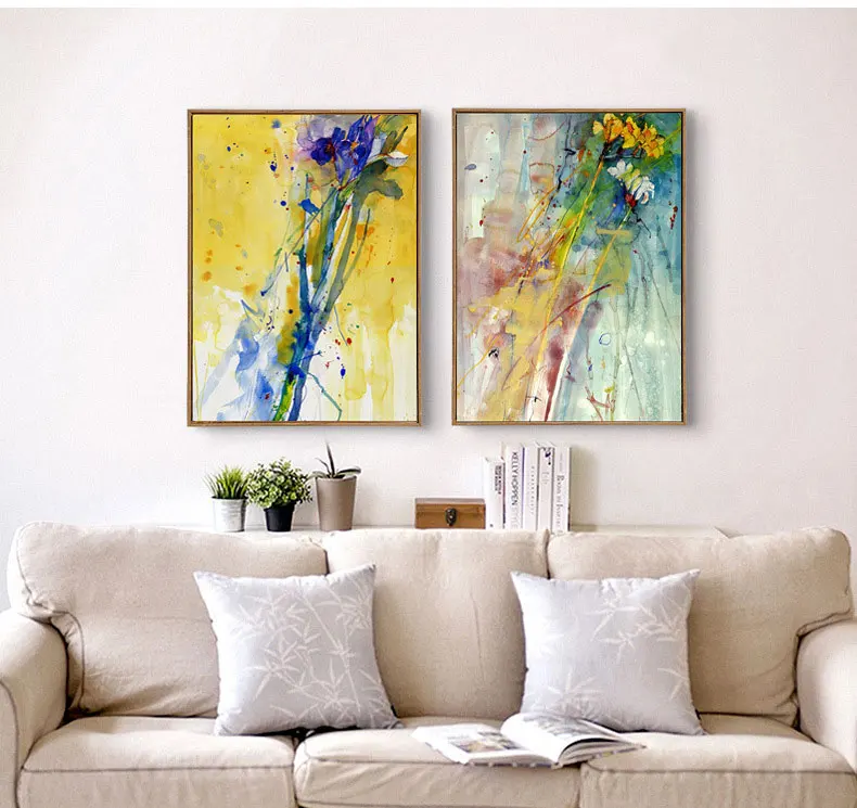 Оригинальный дизайн абстрактные красочные цветы холст живопись красивые