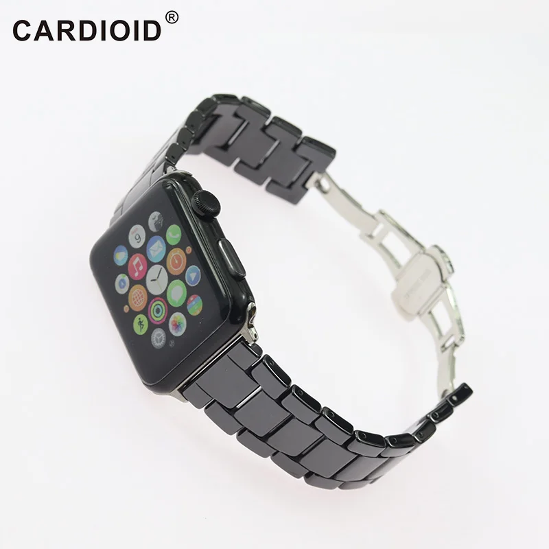 Высокое качество черный и белый керамический ремешок для Apple Iwatch Series5 2 3 4 38 40 42 44 мм часы браслет ремень ремешки для наручных часов мода