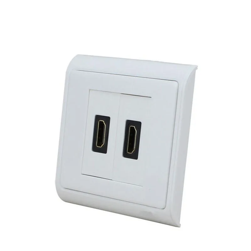 White Новинка, две HDMI розетки, HD версия 2,0, 3d 4k ТВ, настенная розетка, N86-902+ 600+ 600, Hdmi линия, настенная розетка для улучшения дома - Цвет: White
