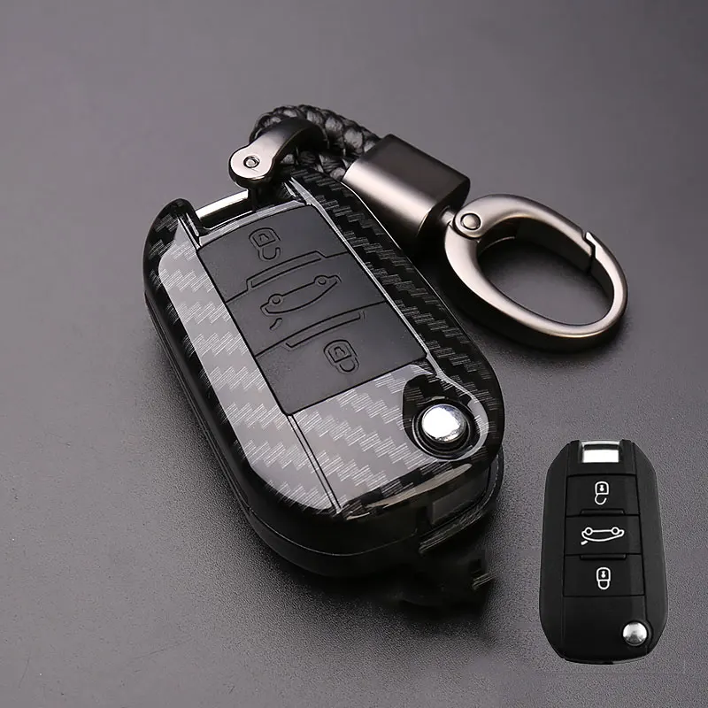 Чехол для автомобильного ключа из углеродного волокна Citroen C4L CACTUS C5 C3 C6 C8 Picasso Xsara