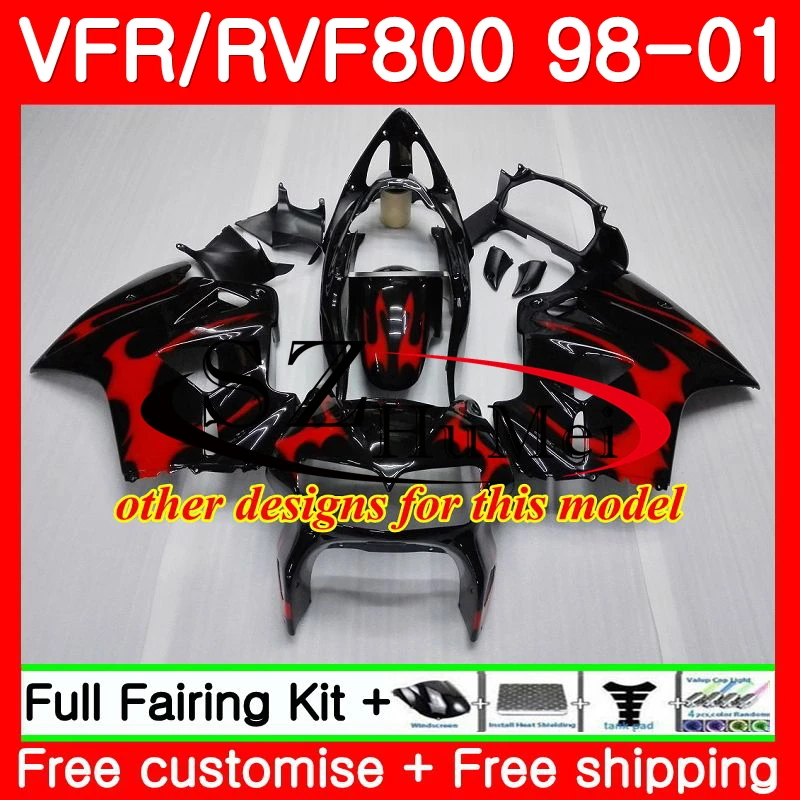 Набор для HONDA VFR800R Interceptor VFR800 98 99 00 01 112SH13 VFR 800RR 800 RR VFR800RR синий серебристый 1998 1999 2000