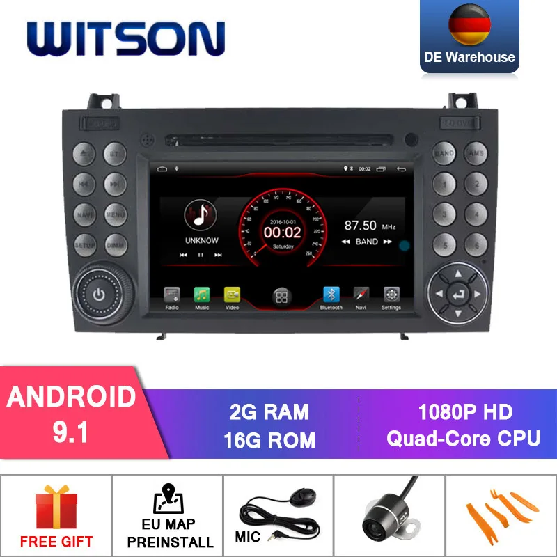 WITSON Android 9,1 Автомобильный gps dvd для BENZ LK200/SLK280 SLK350/SLK автомобильный аудио 2 Гб ram 16 Гб FLASH+ DAB+ OBD+ TPMS+ DVR+ Wifi/3g/4G поддержка