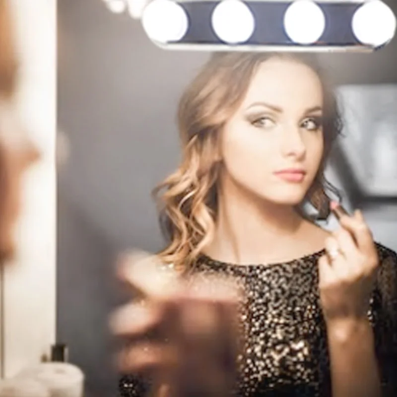 Супер яркие 4 светодиодные лампы портативное косметическое зеркало свет набор