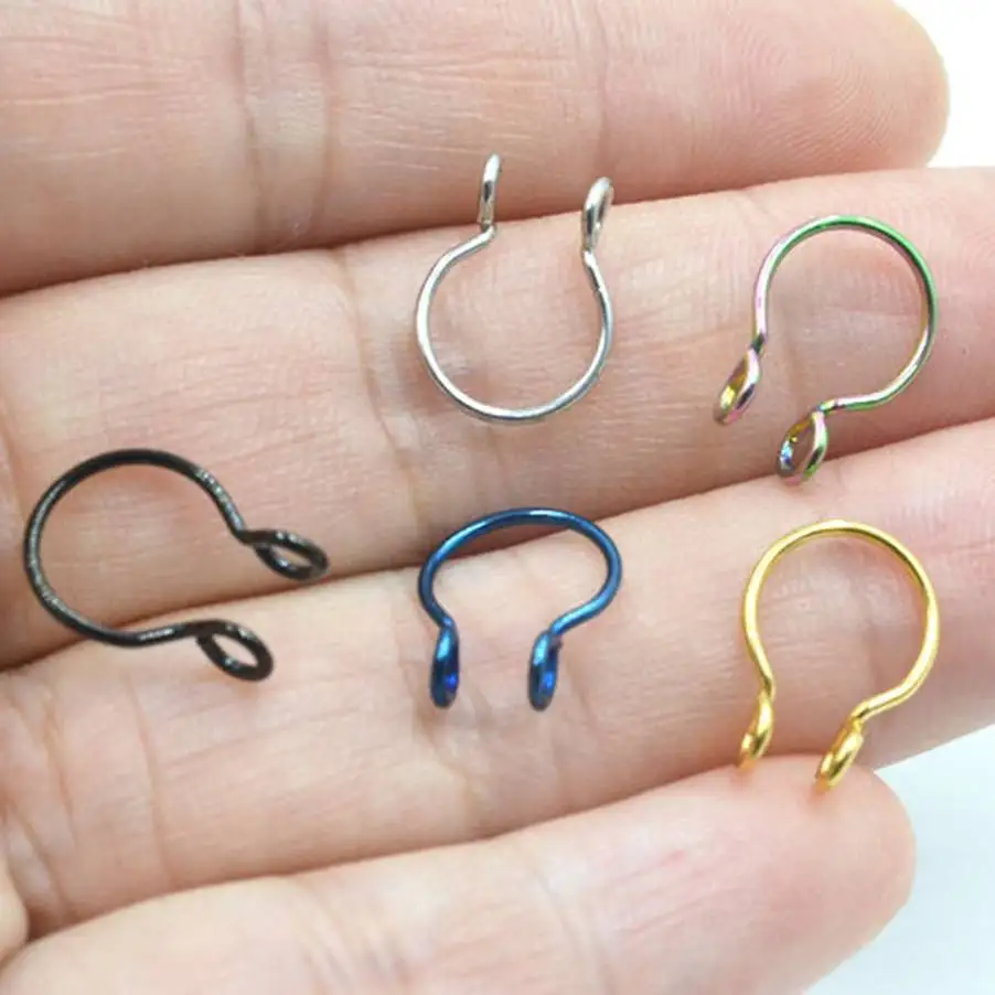 1 шт. Сталь изысканные искусственный нос кольцо ложная перегородка кольца обруч