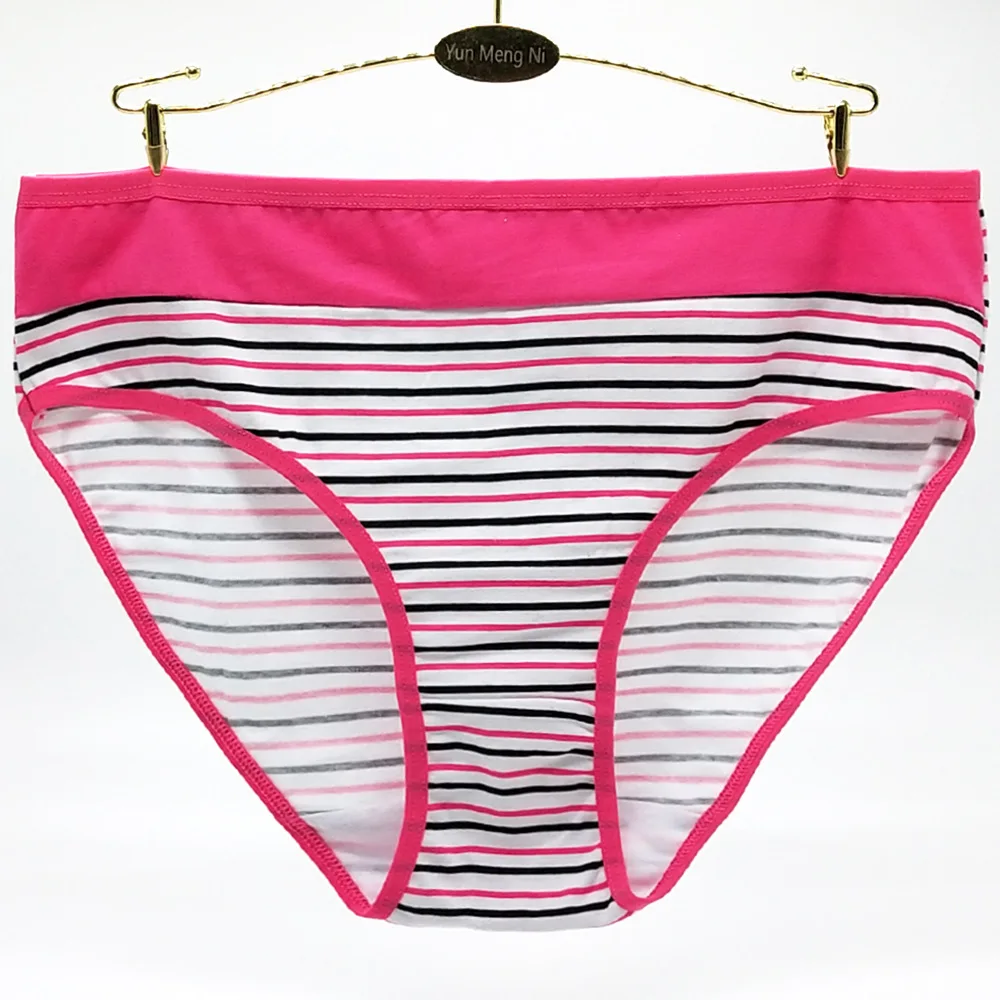 Free Shipping 12pcs/lot Big yards 2XL/3XL/4XL Women's Panties Striped Underwear Cotton Lady Mummy Pants Large Size |