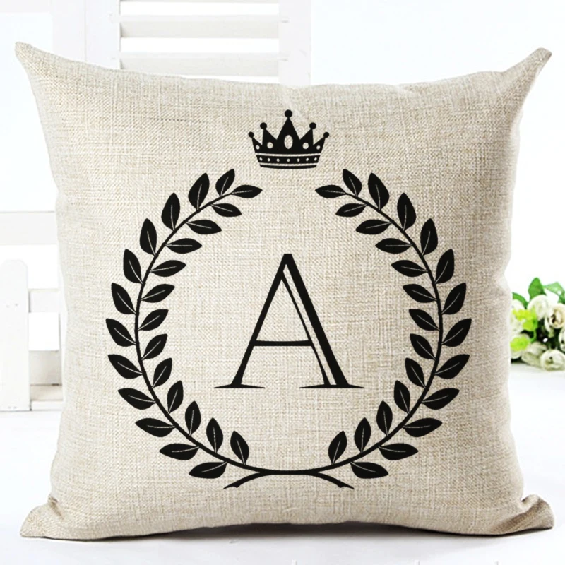 Модная Высококачественная декоративная подушка лен оливковые буквы для