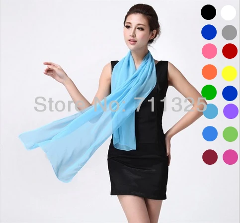 Красивый шифоновый шарф для женщин высокое качество градиентный сплошной цвет
