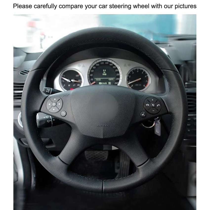 Черная искусственная кожа PU с ручной строчкой для Mercedes Benz W204 C-Class 2007-2010 C280 C230 |