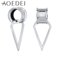 aoedej 316l stainless steel ear tunnel ear expander piercing ear stretchers triangle tunnels dilataciones oreja piercing 10mm