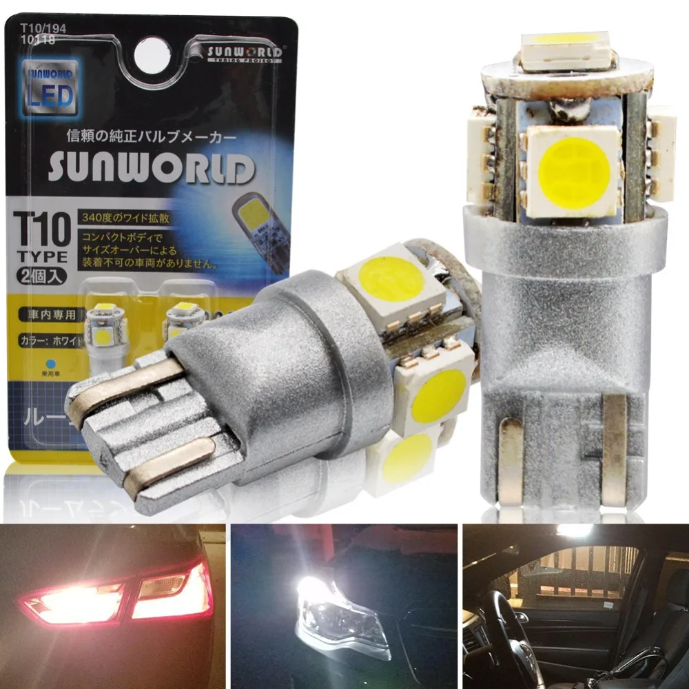 Safego 2 шт. Новый T10 W5W 5SMD 168 175 194 904 906 908 2825 ВОДИТЬ Автомобиль светильник лампы 6000K