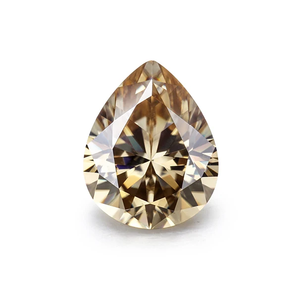 Свободные моиссаниты камень цвета шампанского форма груши 8*10 мм драгоценный