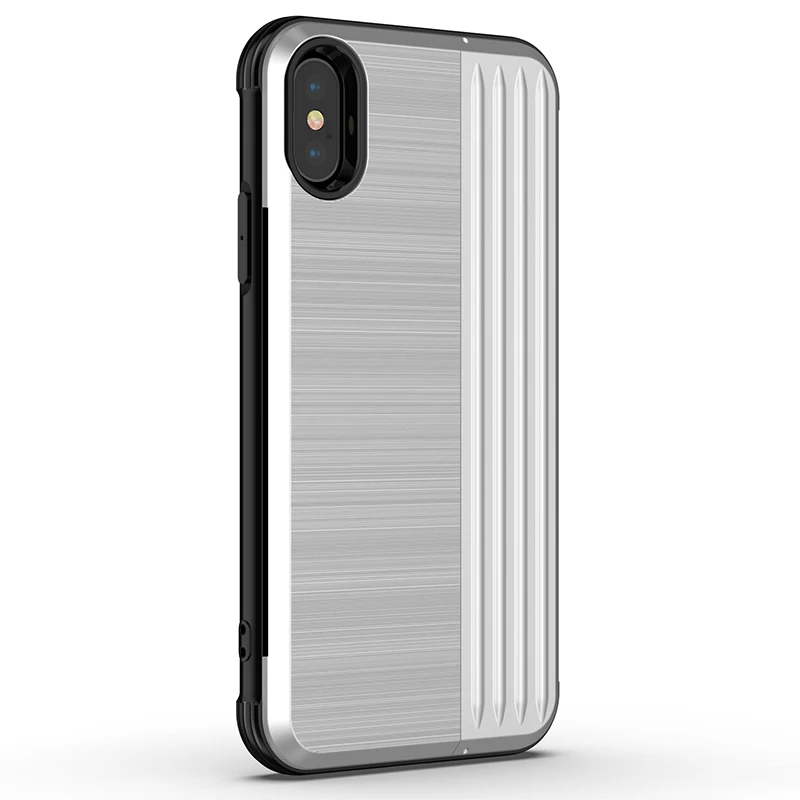 Серебристый Чехол-Кошелек с отделением для кредитных карт для iPhone XSMax X XS XR 5 5S SE iPhone 6 S 6 S 6 Plus iPhone 7 8 8 Plus противоударный чехол - Цвет: Серебристый