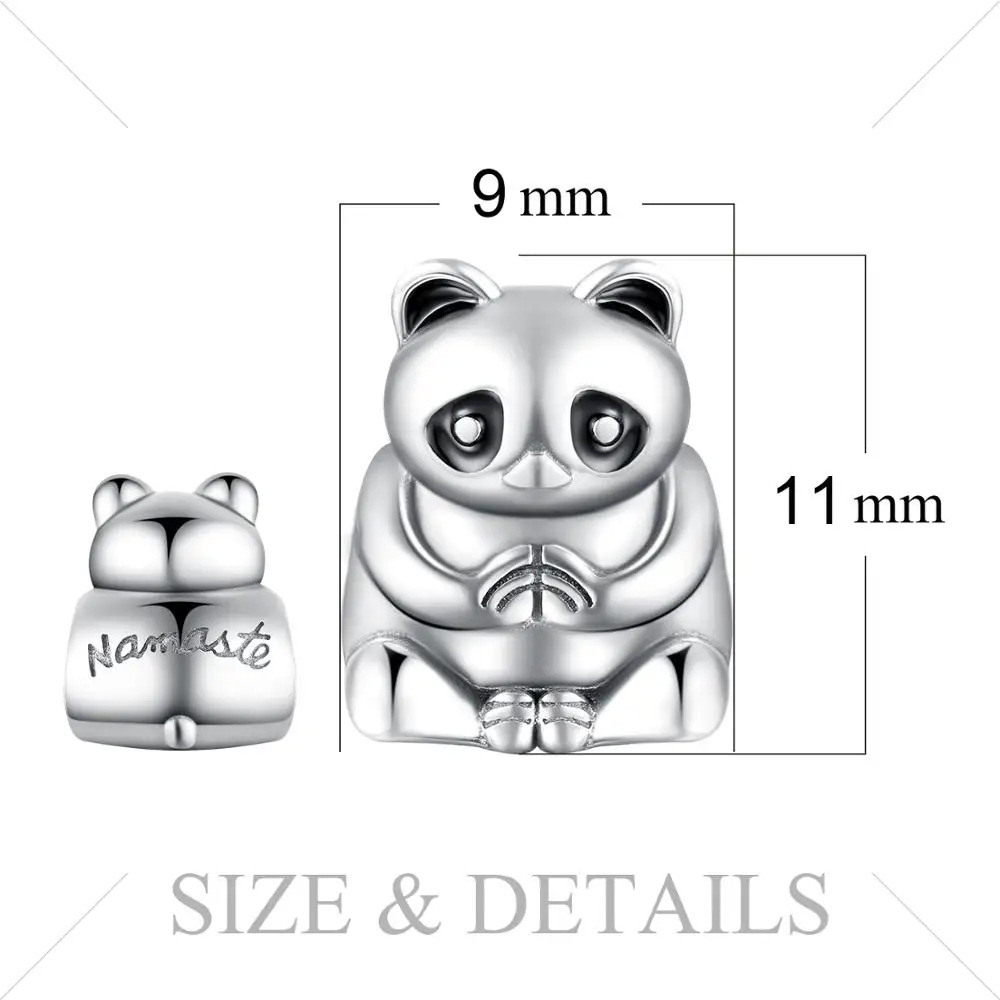 JewelryPalace черной эмалью Йога Namaste Panda бисера очарование подходят Браслеты для Для женщин Новая горячая Распродажа как красивые подарки