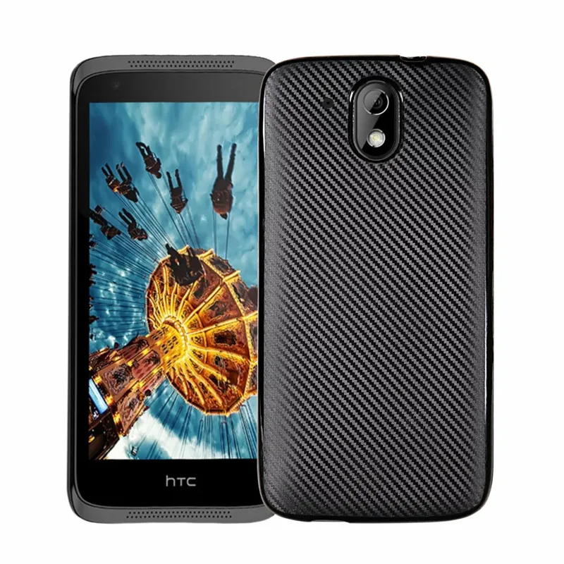 black Для htc Desire 526 526G 526G+ 326 326G 4,7 дюймов чехол из углеродного волокна светильник мягкий чехол для htc Desire 526G+ две sim-карты чехол для телефона - Цвет: black