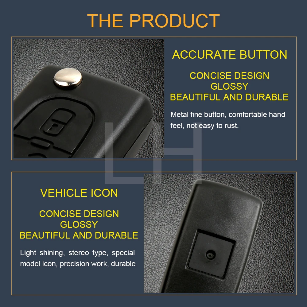Ключ чехол 2 кнопки флип складной пустой оболочки для peugeot 107 207 307 307S 308 407 607
