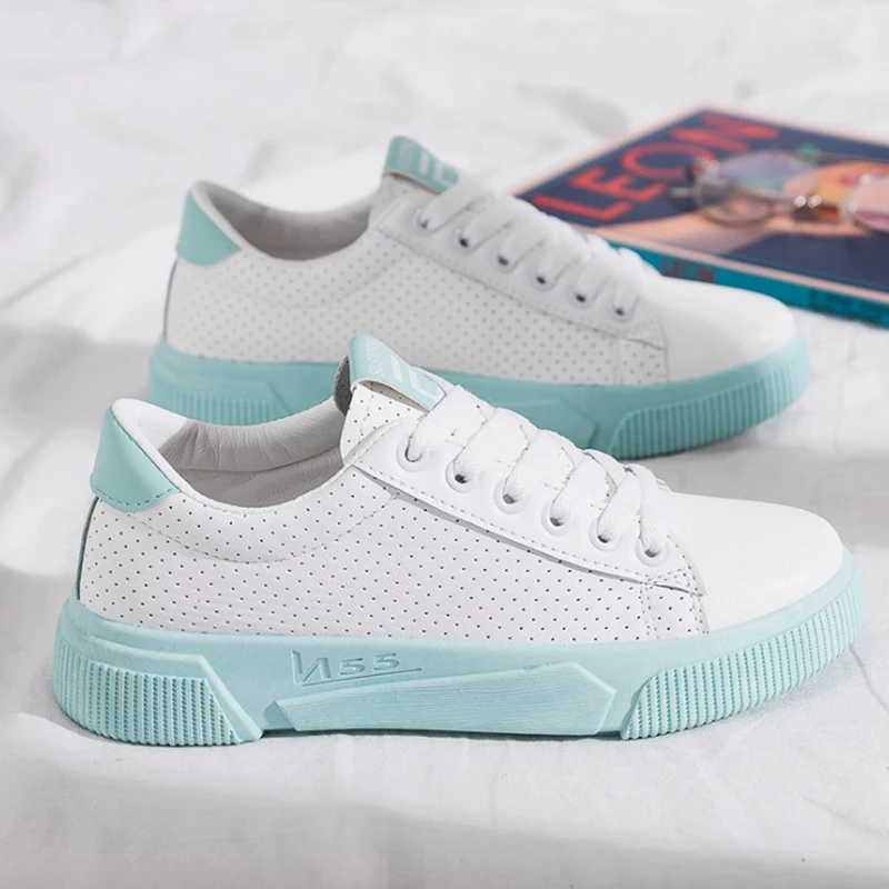 Женские кроссовки 2019 г. Летняя женская повседневная обувь из искусственной кожи