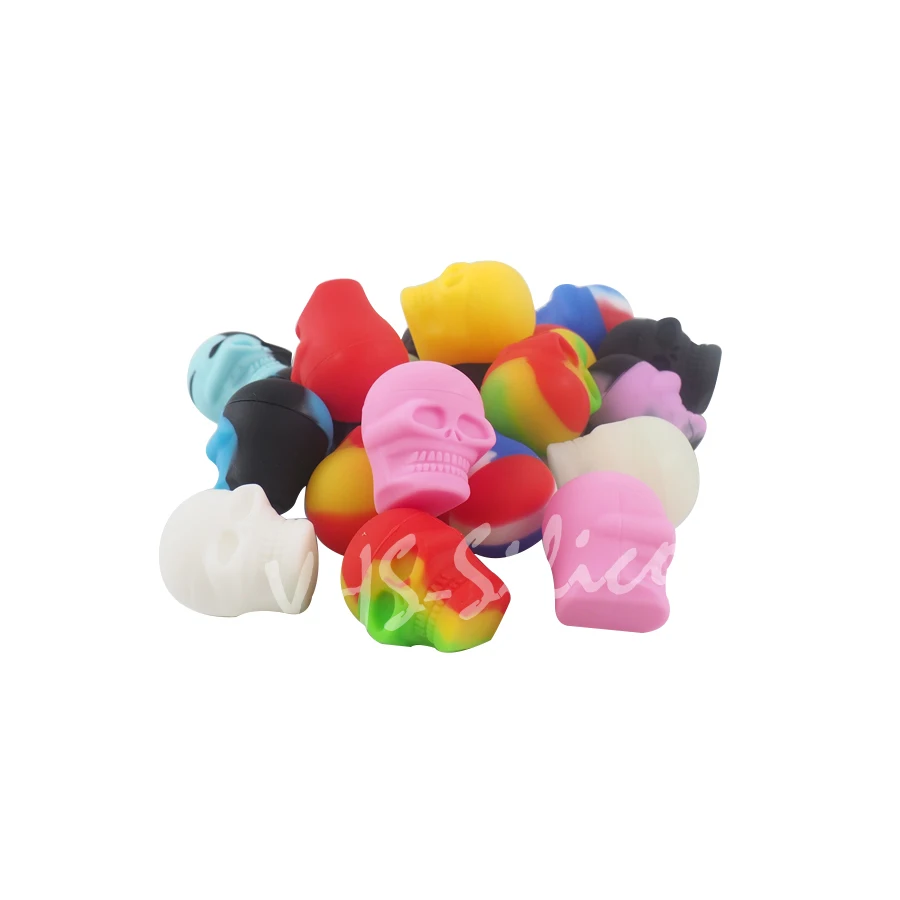 

500pcs\lot 3ML Small SkullSilicone wax Container and 500 pcs 5ml Silicone Jar for Oil Wax