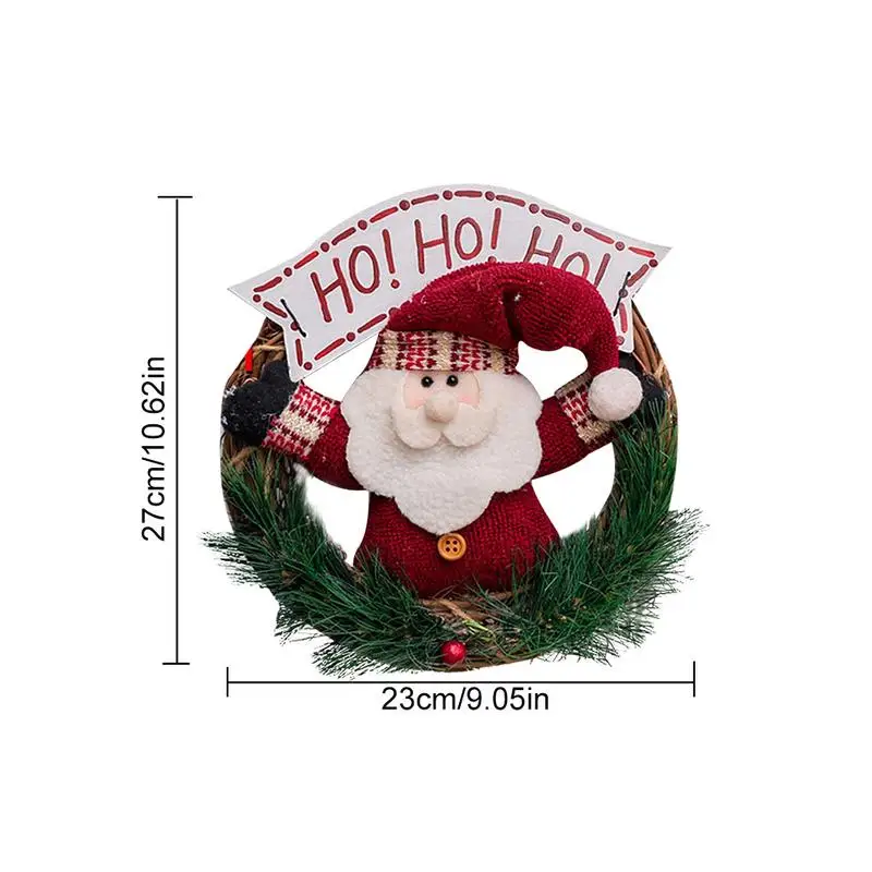 Рождественская имитация ротанговый кукольный венок изысканный Снеговик Санта
