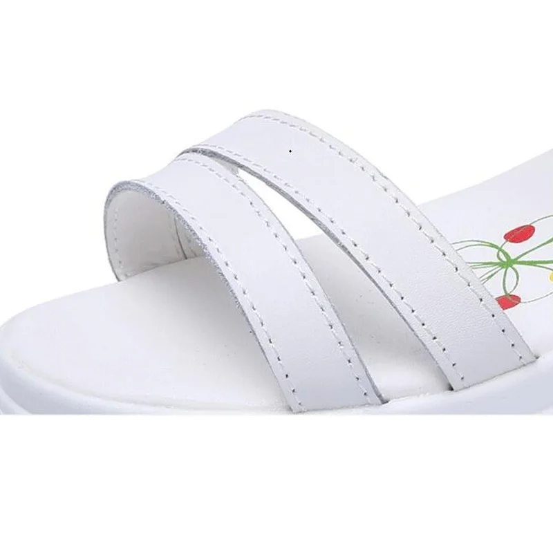 

WDZKN New Women Wedge Sandals Fashion Concise Peep Toe Split Leather Platform Sandals Comfortable Soft Summer Women Shoes H0304