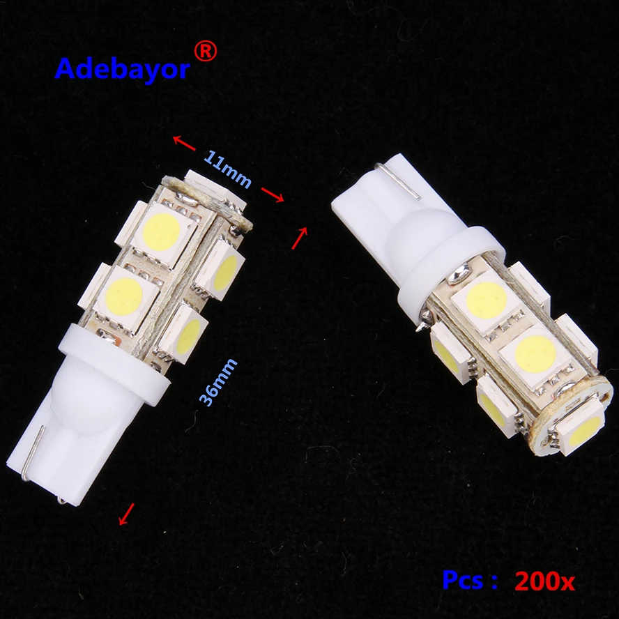 25 X DC12V T10 194 W5W 9 SMD светодиодный 5050 LED белый приборный светильник габаритный