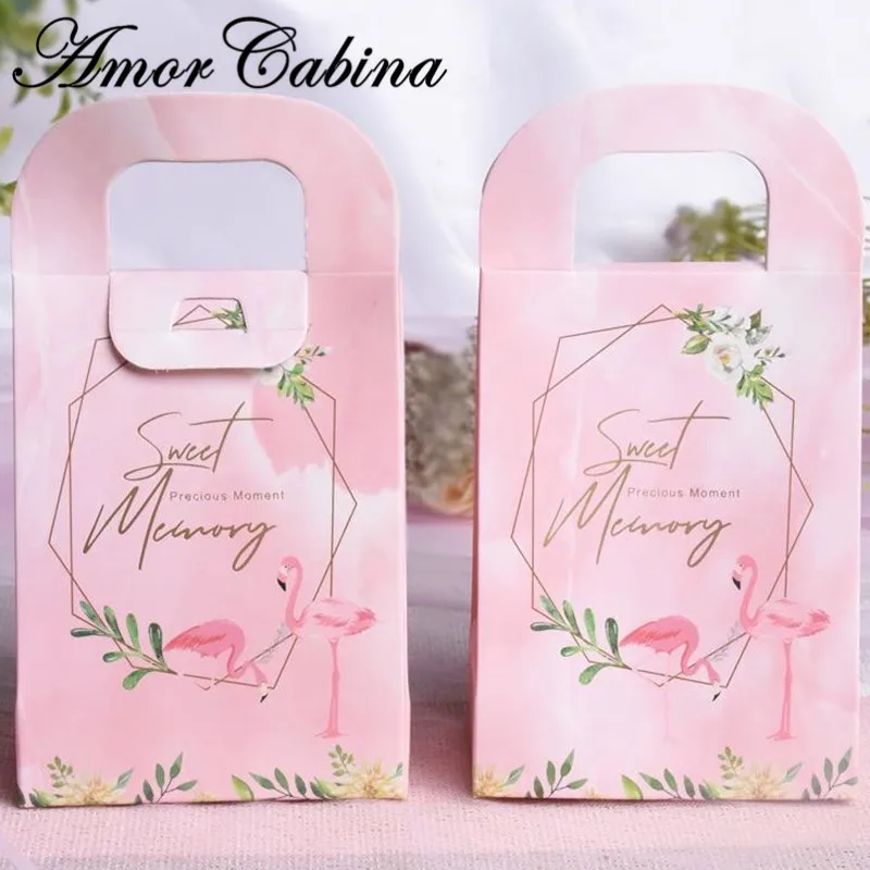 Flamingo/Marble Paper Gift Bags Craft Candy Food Best Bag For Christmas Wedding Favors and Box 30pcs | Дом и сад