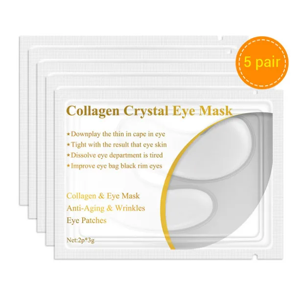 white Eye Mask LANBENA 24K Золотая маска для глаз коллагеновые патчи для глаз темные круги Отечность глаз мешок против старения морщин укрепляющий уход за кожей 10 шт = 5 пар - Цвет: white Eye Mask