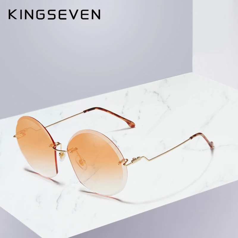 KINGSEVEN, винтажные Круглые Солнцезащитные очки для женщин, фирменный дизайн, очки, UV400, градиентные, женские, Ретро стиль, солнцезащитные очки, элегантные, Oculos De Sol