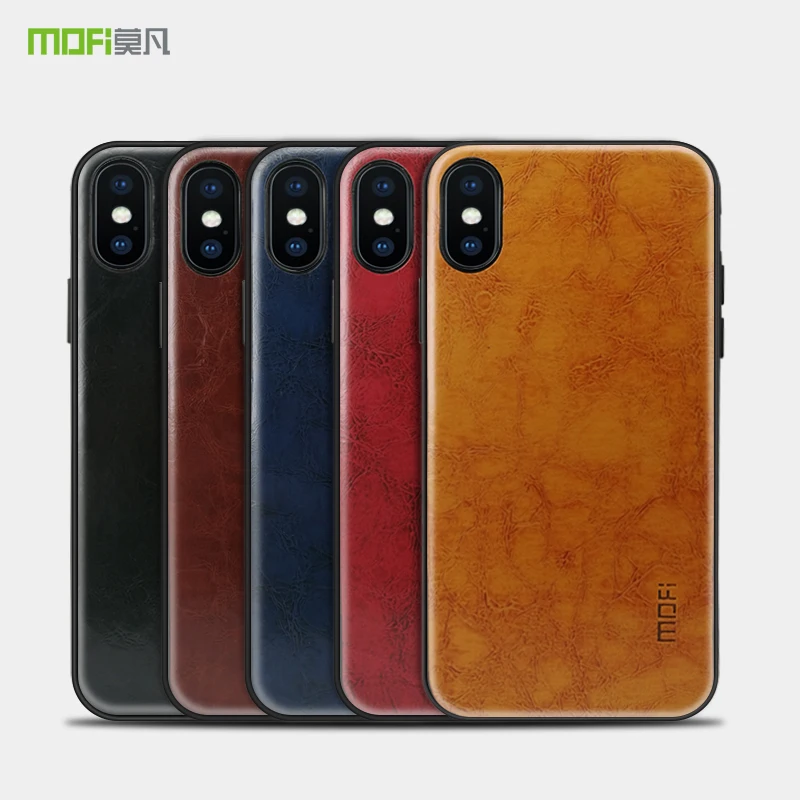 Чехол для iPhone X оригинальный роскошный силиконовый чехол MOFI из ПУ кожи защита