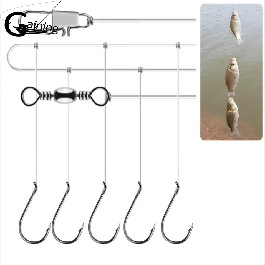 

16Pack/lot Fishing Rigs 8#-15# Fishing Hook with fishing line High carbon steel Barbed Hooks Pesca Tackle Accessories