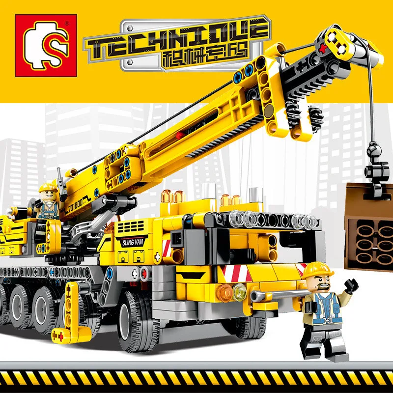 Техника инженерный подъемный кран строительные блоки Совместимые Legoingly Technic