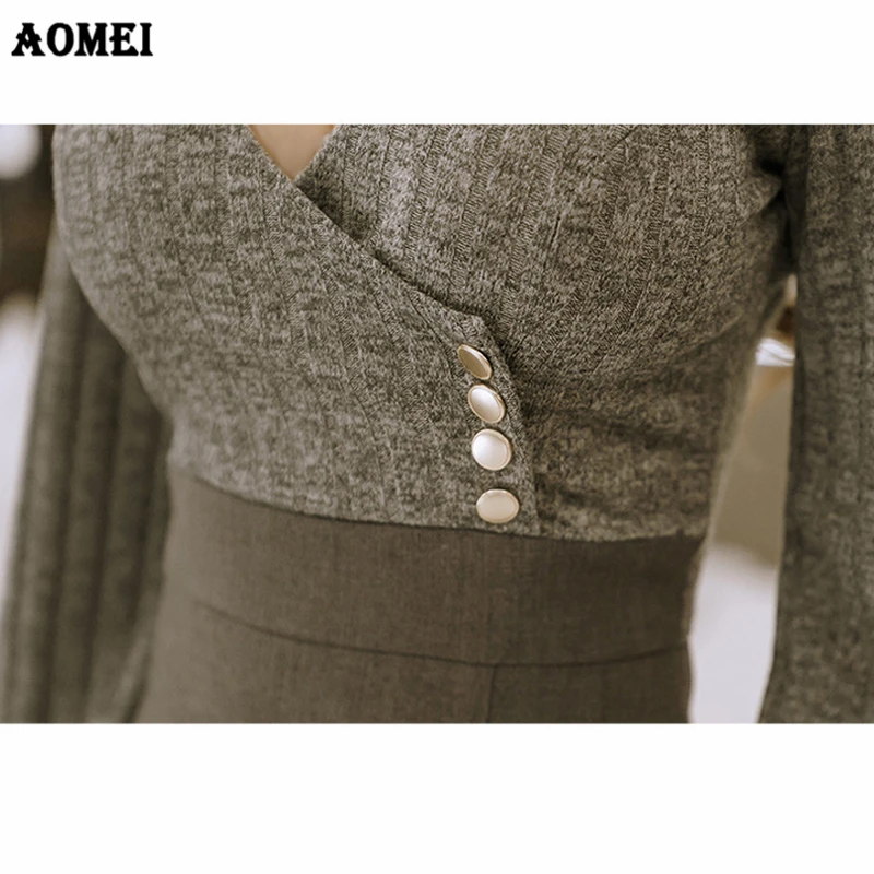 Женское платье комплект из 2 предметов элегантная женская офисная одежда с