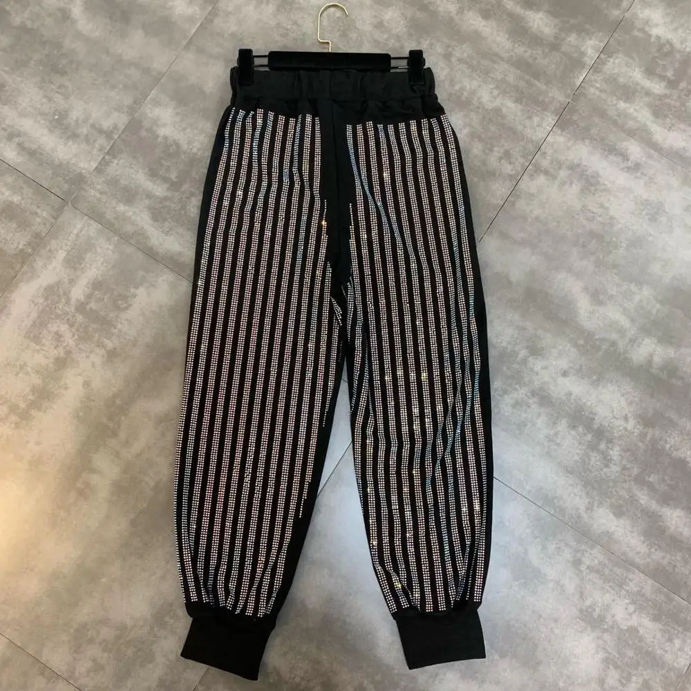 Женские 2019 Подиумные шикарные женские укороченные украшенные кристаллами blingin'