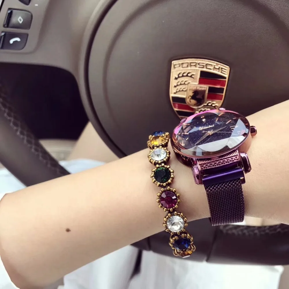 Женские наручные часы Montre Femme кварцевые с магнитным ремнем из нержавеющей стали