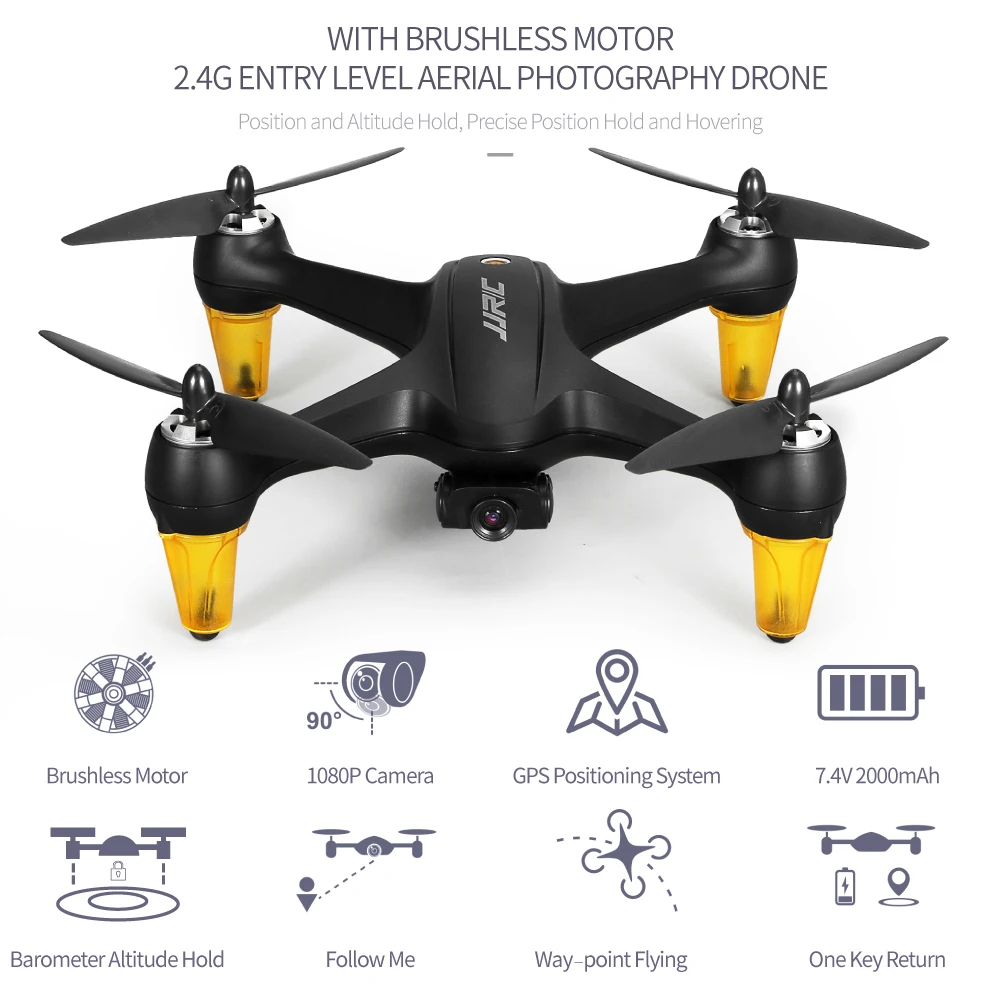 JJR/C X3P RC Quadcopter GPS 5G Wi Fi FPV Дрон бесколлекторный с Камера 1080 P Широкий формат 18 мин