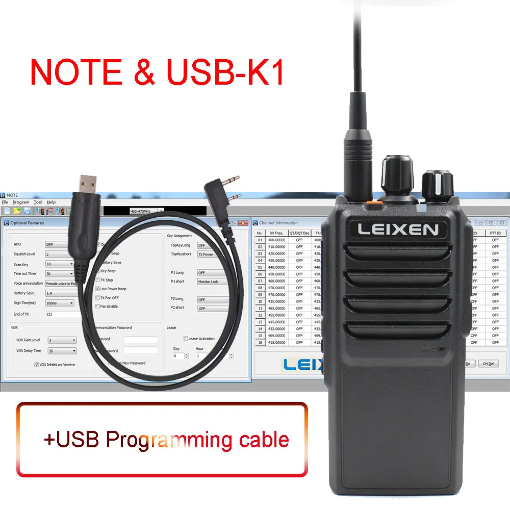 LEIXEN NOTE, большая мощность, 25 Вт, UHF, 400-480 МГц, FM Ham, двухстороннее радио, Дальняя рация, черный, Transeiver, Interphone, Черная Камера - Цвет: black with cable