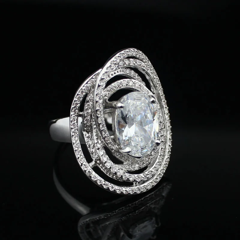 Новейший класс прозрачный кристалл Элегантные женские обручальные кольца