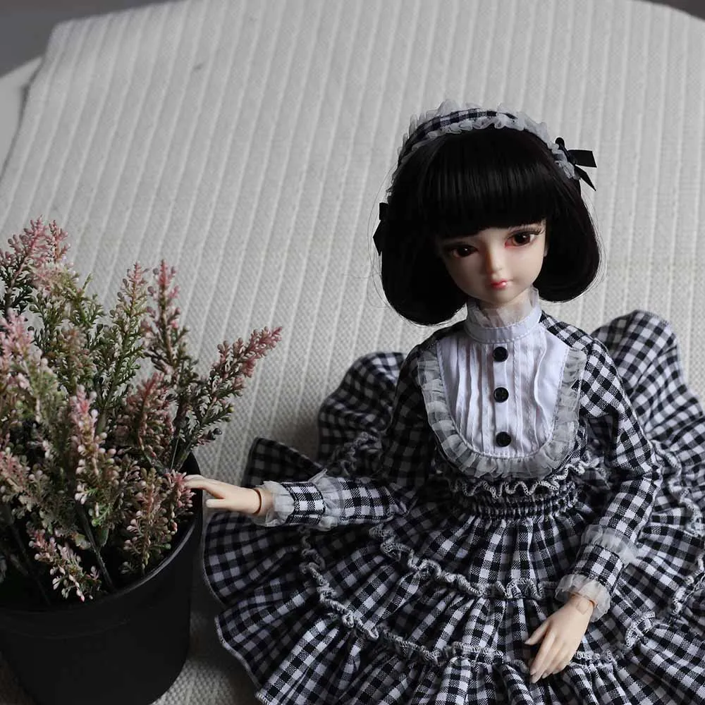 Fortune Days 1/4 MMGIRL BJD кукла 45 см шарнирное тело с ручной макияжем reborn girls eye черная клетчатая принцесса кукла платье подарочная игрушка