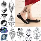 Наклейки для татуировок BAOFULI Galaxy Planets Spaceman, временная Геометрическая татуировка, Ромб, боди-арт, тату, искусственные наклейки для татуировок