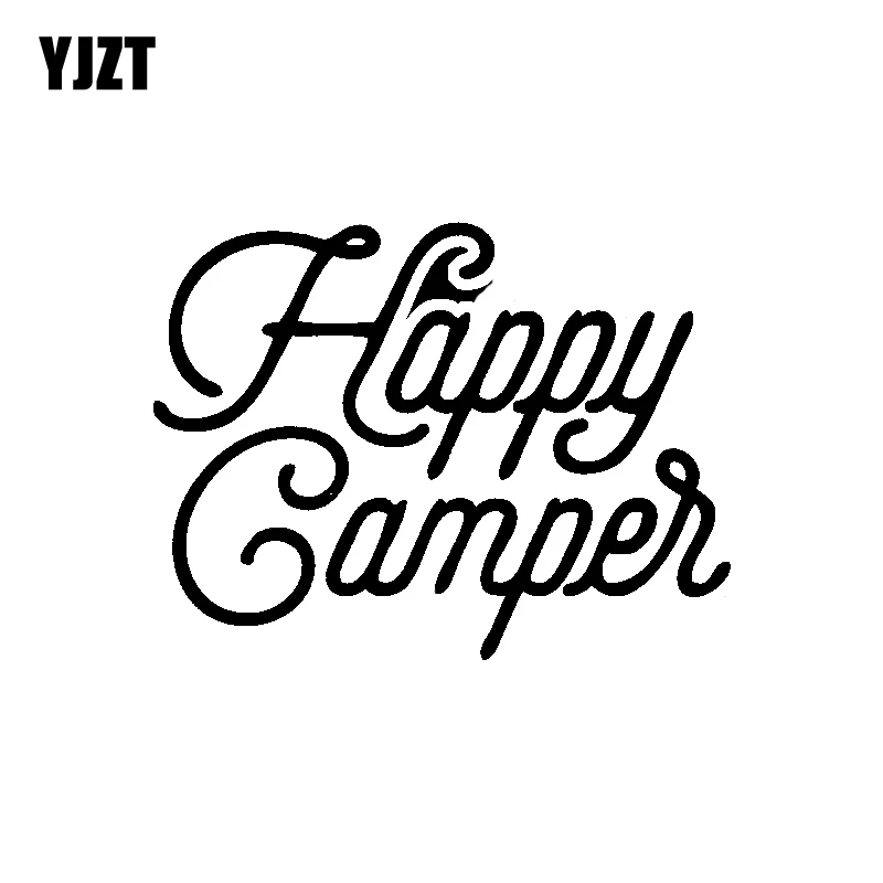 YJZT 14 8 см * 11 2 Индивидуальная счастливая наклейка с надписью Happy RV черная