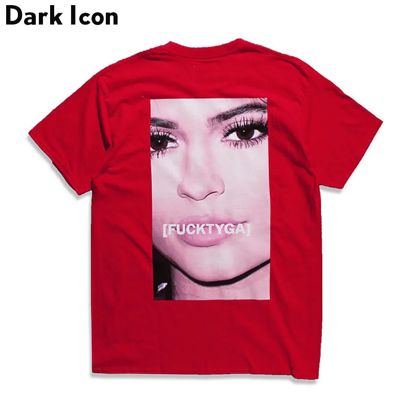 Мужская футболка в стиле хип хоп DARK ICON повседневная хлопковая Футболка с круглым