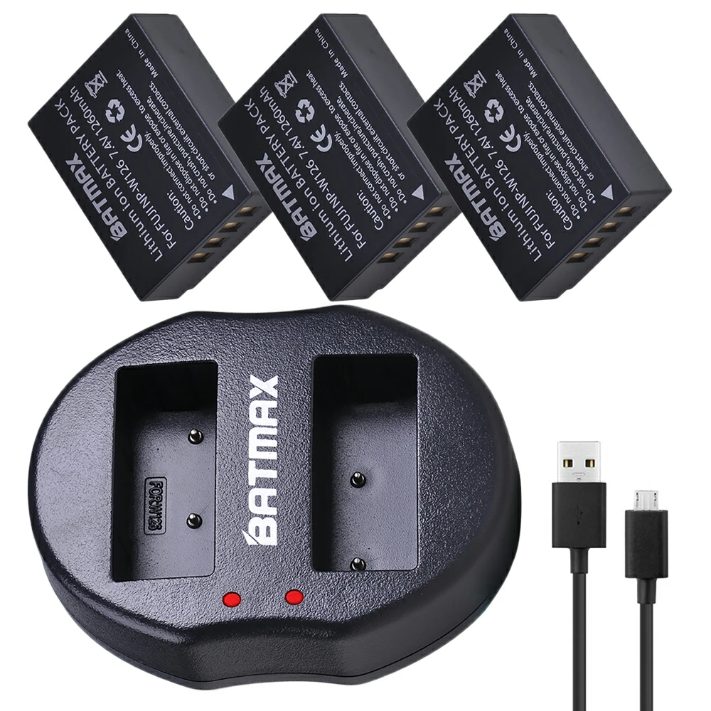 3x1260 мА · ч NP W126 NPW126 батареи и двойное зарядное устройство USB для Fujifilm Fuji X Pro1 XPro1 T1 XT1