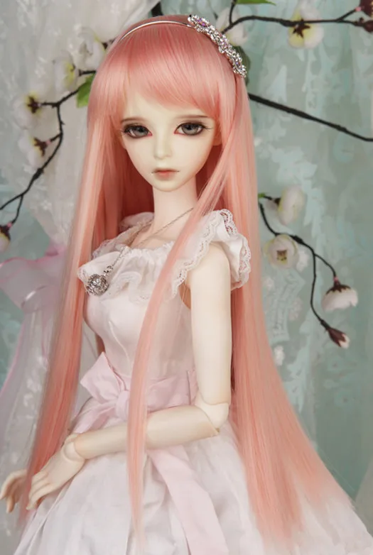 1/3 новый стиль Bjd Sd парик куклы высокая температура провод Длинные розовые прямые