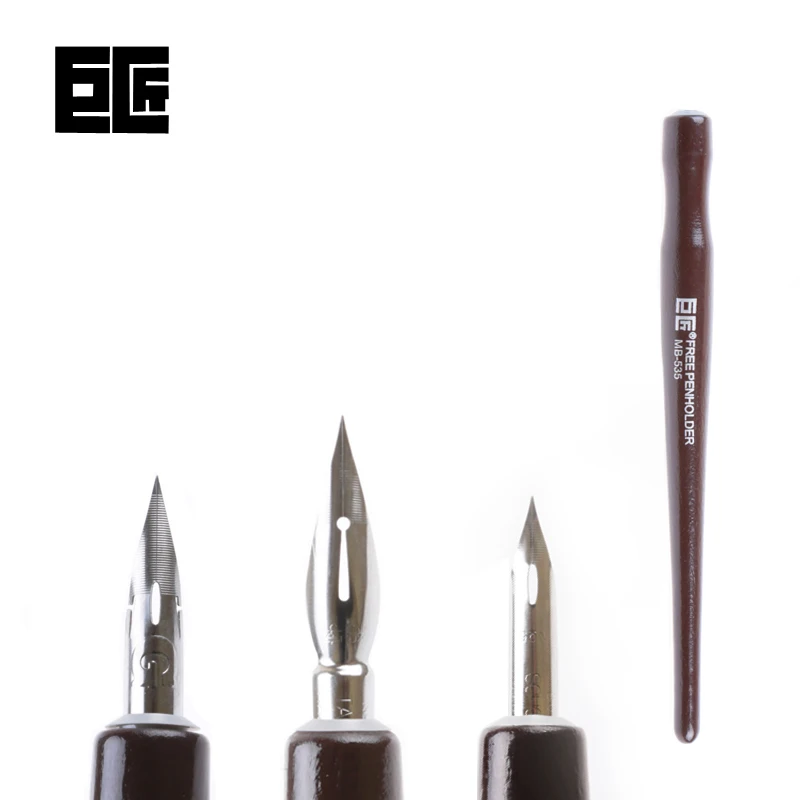 Набор ручек LifeMaster Tachikawa Dip 3 наконечника (G/D/ручка Maru nib)+ 1 деревянная ручка набор